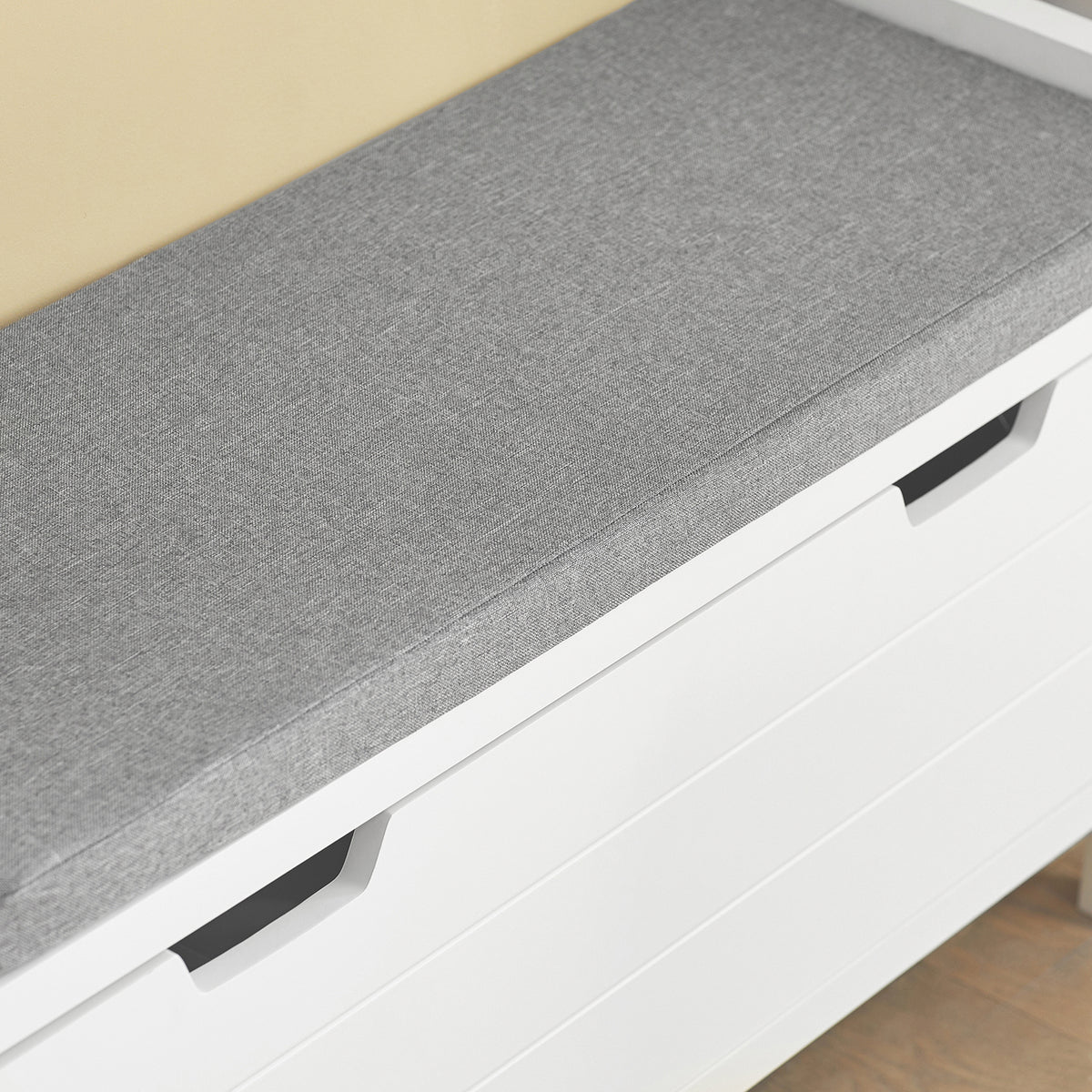 SoBuy FSR97-W Banc pentru Pantofi cu Pernă Căptușită și Rafturi, Mobilier de Hol – 91x30x50 cm, Alb