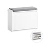 SoBuy FSR16-SCH Banc pentru pantofi cu 1 clapetă și pernă căptușită, Ladă de depozitare pentru hol – 60x30x48 cm, Alb