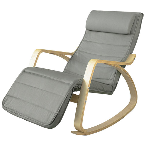 SoBuy Scaun dray scaun de relaxare fotoliu poggin reglabil picioare gri fst16-dg
