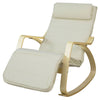 SoBuy Scaun Dondolo Relaxat Relaxare Albă Atoptomă de odihnă picioare reglabile FST16-W
