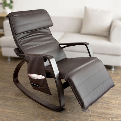 SoBuy FST20-BR Balansoar Relaxant cu Buzunar Lateral Detașabil