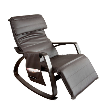 SoBuy FST20-BR Fauteuil à Bascule Berçante Relax avec Pochette Latérale Amovible