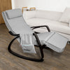 SoBuy FST20-HG Balansoar, Scaun Balansoar Relaxant, Scaun Balansoar cu Suport pentru Picioare, Tetiere Reglabile și Buzunar Lateral, Gri