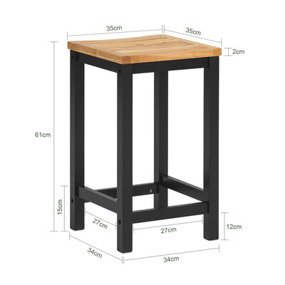 SoBuy FST29-SCHx2 Set de 2 scaune de bar din lemn pentru bucătărie cu suport pentru picioare