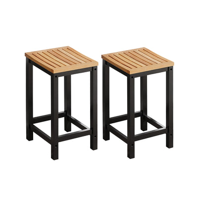 SoBuy FST29-SCHx2 Lot de 2 Chaises Tabourets de Cuisine en Bois avec Repose-Pieds