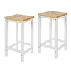 SoBuy Setați 2 scaune pentru scaune de bucătărie moderne solid solid din lemn alb înălțime 61 cm, capacitate maximă 100 kg fst29-cross2