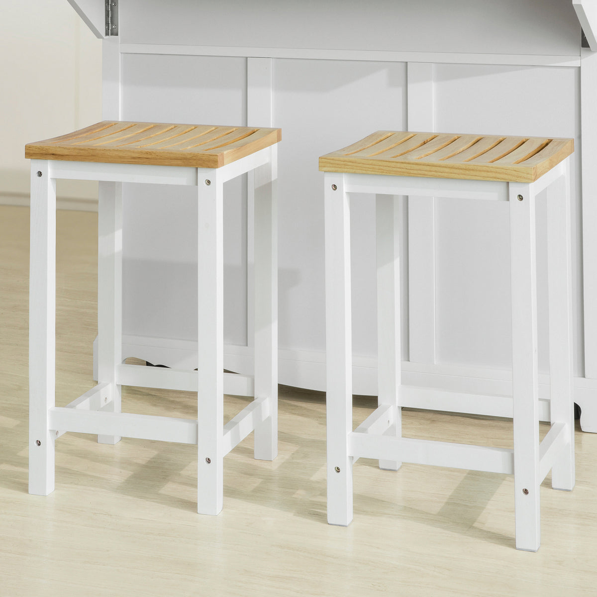 SoBuy FST29-WN Banc d'angle en Bois avec Repose-Pieds,FST29-WN