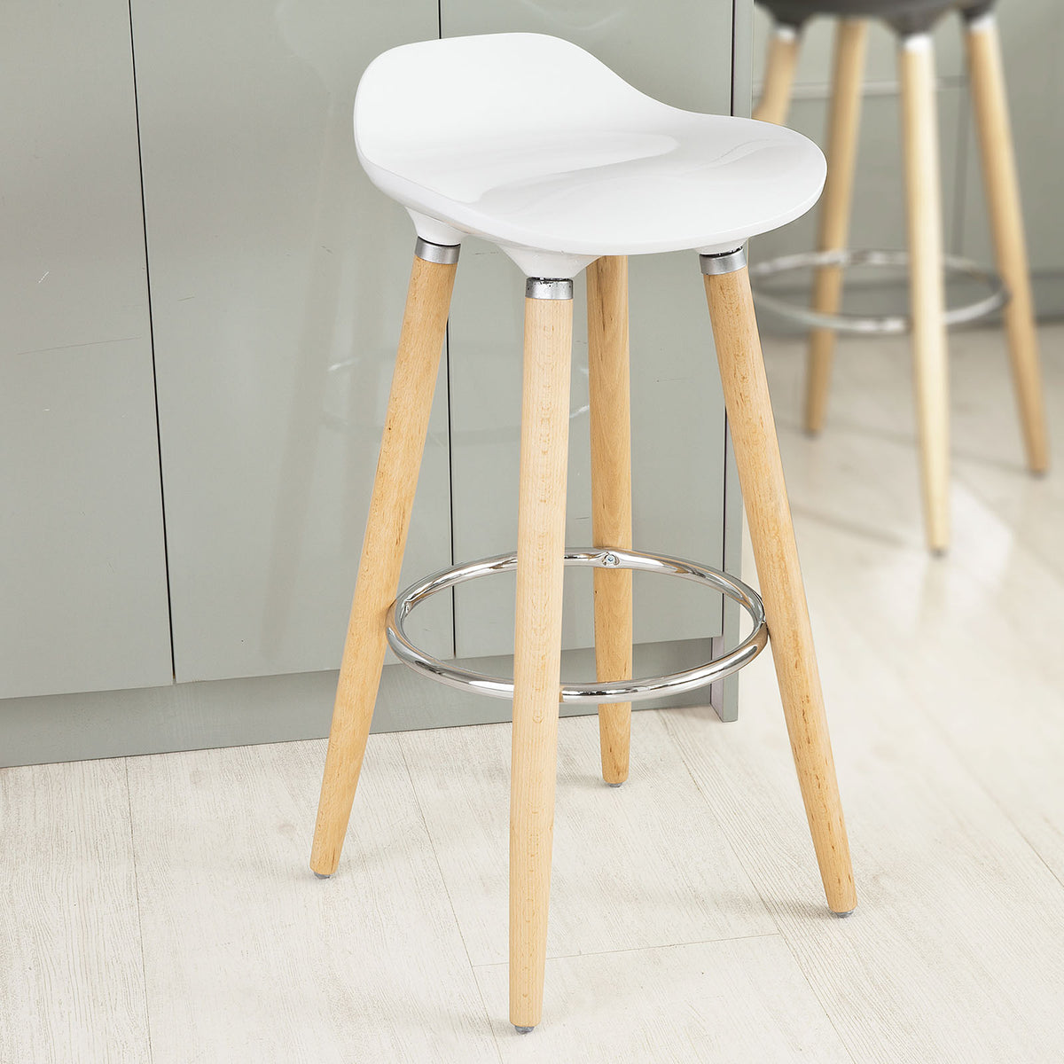 SoBuy FST34-W Tabouret de bar cuisine avec repose-pieds haute qualité