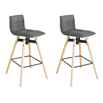 SoBuy FST45-DGx2 Lot de 2 Tabourets de Bar Cuisine rotatifs avec Dossier et Repose-Pieds