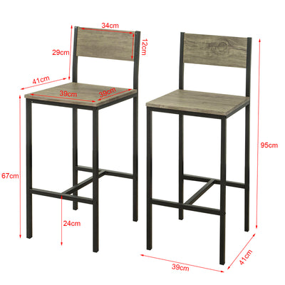 SoBuy FST53-Ax4 Lot de 4 Chaises Tabourets de Bar Cuisine Chaises de Bar, avec Repose-Pieds