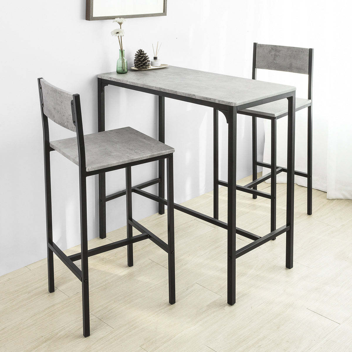 SoBuy FST53-HGx2 Set de 2 Scaune de Bar Scaune Înalte de Bucătărie Scaune de Bar