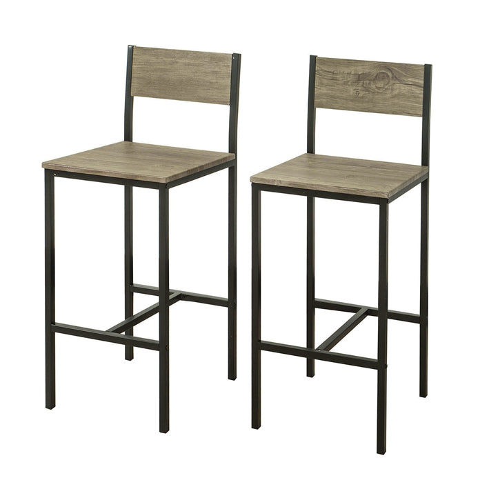 SoBuy FST53x2 Lot de 2 Chaises Tabourets de Bar Cuisine Chaises de Bar, avec Repose-Pieds