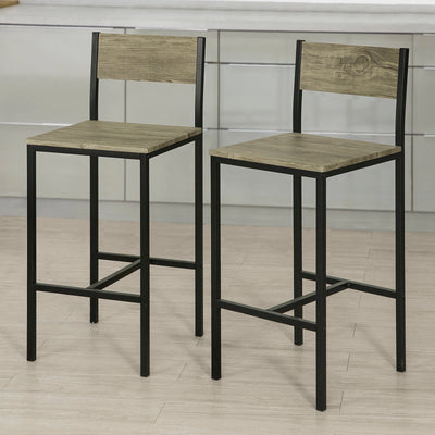 SoBuy FST53-Ax4 Lot de 4 Chaises Tabourets de Bar Cuisine Chaises de Bar, avec Repose-Pieds