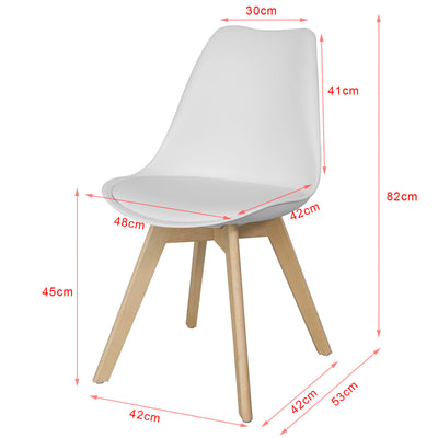 SoBuy FST58-W Scaun scandinav pentru bucătărie sufragerie cu șezut tapițat