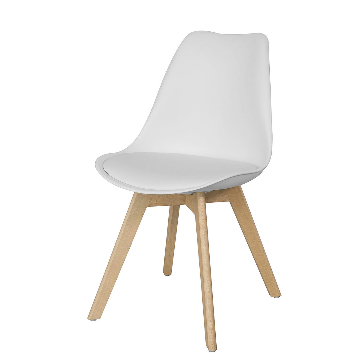 SoBuy FST58-W Scaun scandinav pentru bucătărie sufragerie cu șezut tapițat