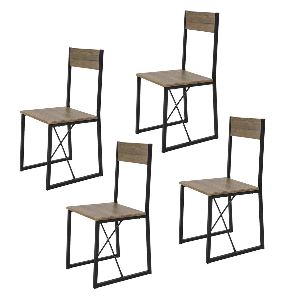 SoBuy FST67x4 Lot de 4 Chaises de Cuisine en Métal Chaises de Salle à Manger avec Dossier Chaise pour Restaurant