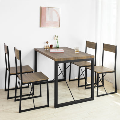 SoBuy FST67x4 Set de 4 scaune de bucătărie din metal Scaune de sufragerie cu spătar Scaun pentru restaurant