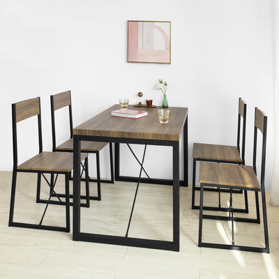 SoBuy FST67x4 Set de 4 scaune de bucătărie din metal Scaune de sufragerie cu spătar Scaun pentru restaurant