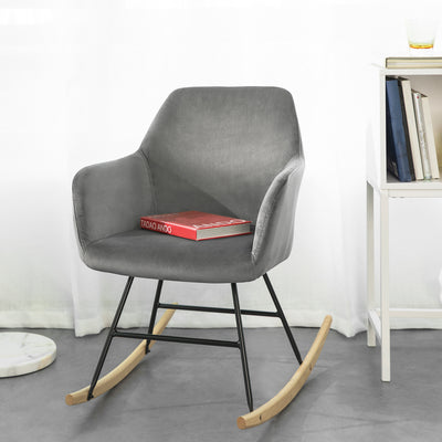 SoBuy FST68-HG Scaun balansoar cu cotiere Fotoliu de relaxare Picioare
