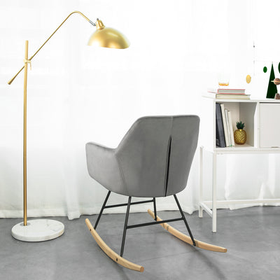 SoBuy FST68-HG Scaun balansoar cu cotiere Fotoliu de relaxare Picioare