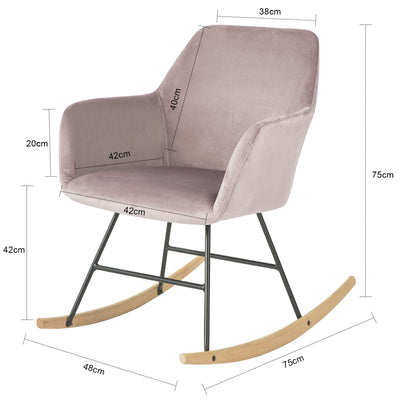SoBuy FST68-P Scaun balansoar cu cotiere Fotoliu de relaxare Picioare