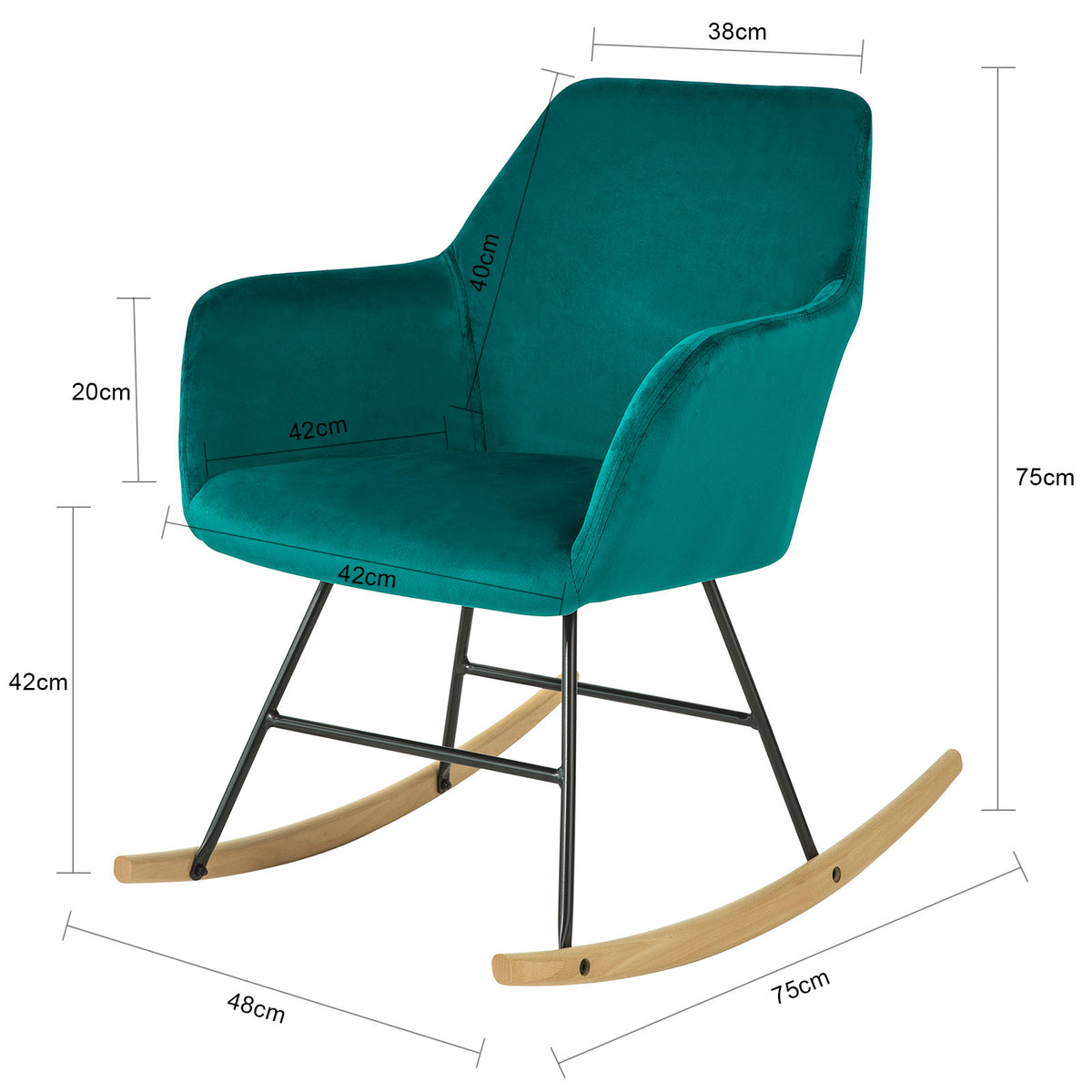 SoBuy FST68-TB Chaise à Bascule avec Accoudoirs Fauteuil de Relaxation Pieds