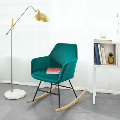 SoBuy FST68-TB Chaise à Bascule avec Accoudoirs Fauteuil de Relaxation Pieds