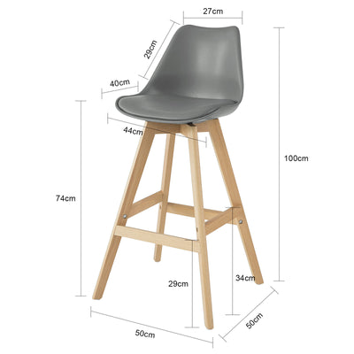 SoBuy FST69-HG Tabouret de Bar Tabouret Haut Cuisine Chaise de Bar avec Dossier