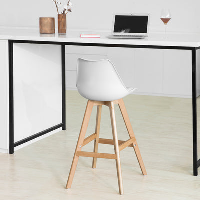 SoBuy FST69-W Scaun de Bar Scaun Înalt de Bucătărie cu Spătar și Suport pentru Picioare