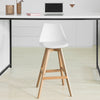 SoBuy FST69-W x2 Lot de 2 Tabourets de Bar Cuisine Tabouret Haut de Bar avec Dossier et Repose-Pieds