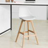 SoBuy FST69-W x2 Lot de 2 Tabourets de Bar Cuisine Tabouret Haut de Bar avec Dossier et Repose-Pieds