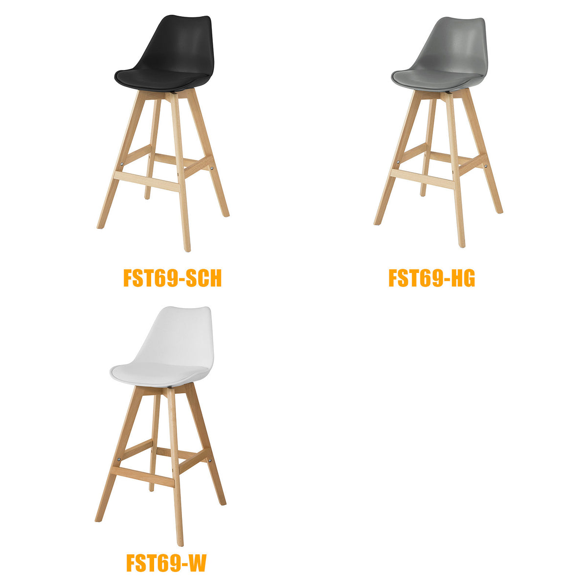 SoBuy FST69-HG Tabouret de Bar Tabouret Haut Cuisine Chaise de Bar avec Dossier