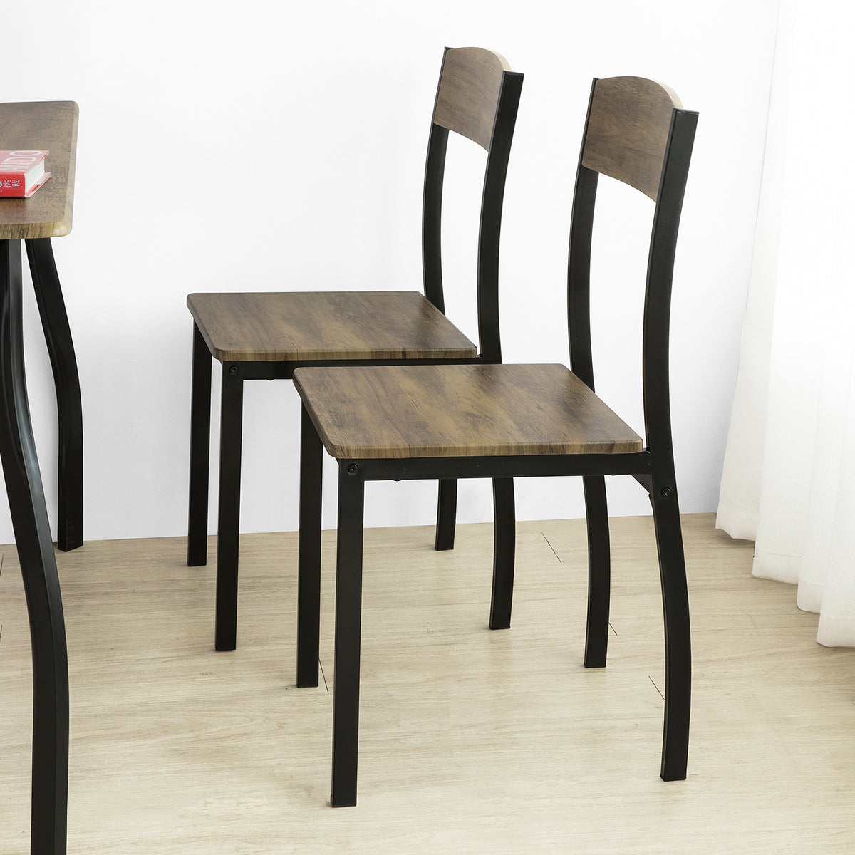 SoBuy FST73-Nx4 Set de 4 Scaune de Bucătărie din Metal Scaune de Sufragerie cu Spătar Scaun fără masă