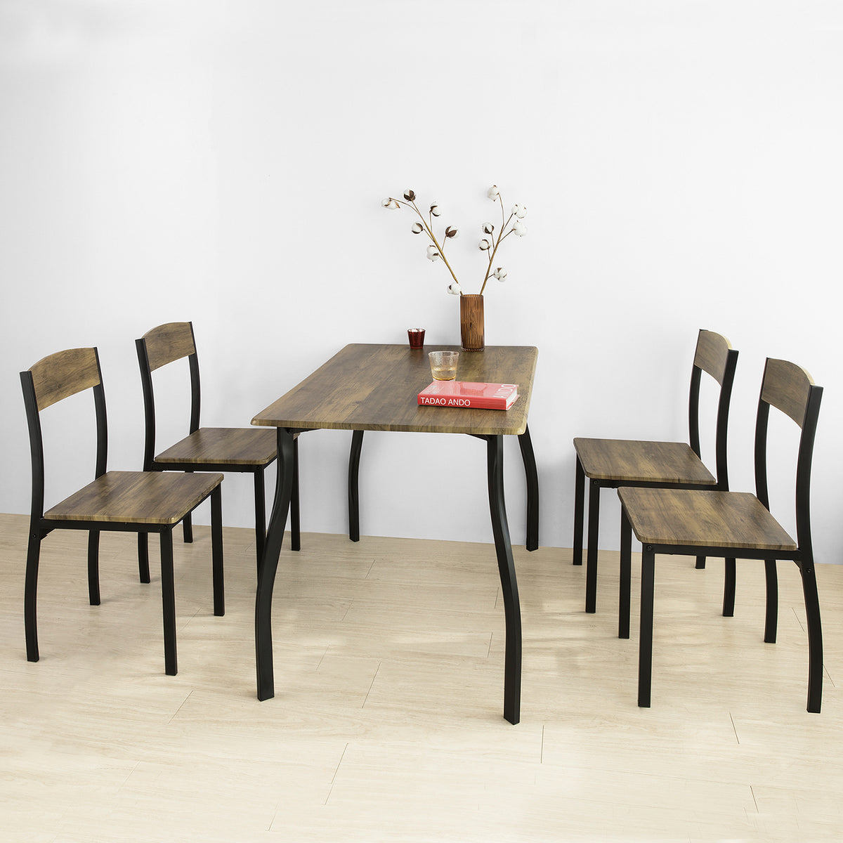 SoBuy FST73-Nx4 Set de 4 Scaune de Bucătărie din Metal Scaune de Sufragerie cu Spătar Scaun fără masă