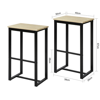 SoBuy FST74-Nx2 Set de 2 Scaune de Bar cu Suport pentru Picioare Scaun Înalt de Bar în Stil Industrial pentru Bucătărie, Sufragerie