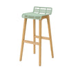 SoBuy FST76-GR Scaun de bar de design Scaun de bar bucătărie cu suport pentru picioare Picioare din lemn de stejar