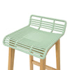 SoBuy FST76-GR Scaun de bar de design Scaun de bar bucătărie cu suport pentru picioare Picioare din lemn de stejar