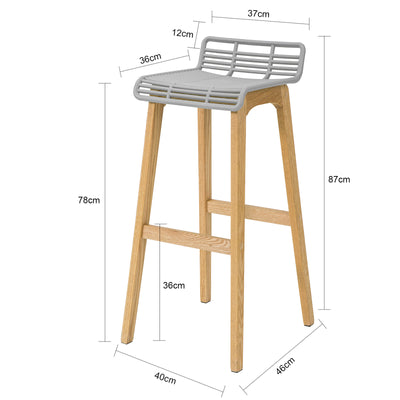 SoBuy FST76-HG Scaun de Bar Design Scaun de Bar Bucătărie cu Suport pentru Picioare Bază din Lemn de Stejar