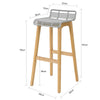 SoBuy FST76-HG Scaun de Bar Design Scaun de Bar Bucătărie cu Suport pentru Picioare Bază din Lemn de Stejar