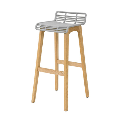 SoBuy FST76-HG Tabouret de Bar Design Chaise de Bar Cuisine avec Repose-Pieds Piètement en Bois de Chêne
