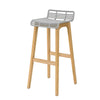 SoBuy FST76-HG Scaun de Bar Design Scaun de Bar Bucătărie cu Suport pentru Picioare Bază din Lemn de Stejar