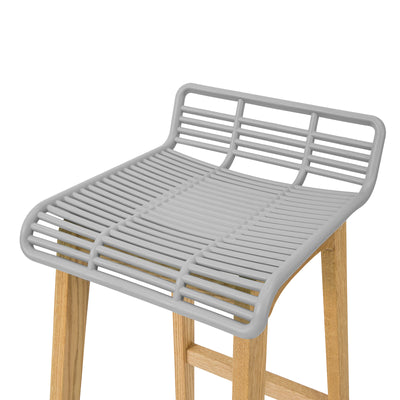 SoBuy FST76-HG Scaun de Bar Design Scaun de Bar Bucătărie cu Suport pentru Picioare Bază din Lemn de Stejar