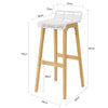 SoBuy FST76-W Scaun de Bar Design Scaun de Bar Bucatarie cu Suport pentru Picioare Bază din Lemn de Stejar