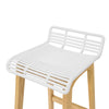 SoBuy FST76-W Scaun de Bar Design Scaun de Bar Bucatarie cu Suport pentru Picioare Bază din Lemn de Stejar
