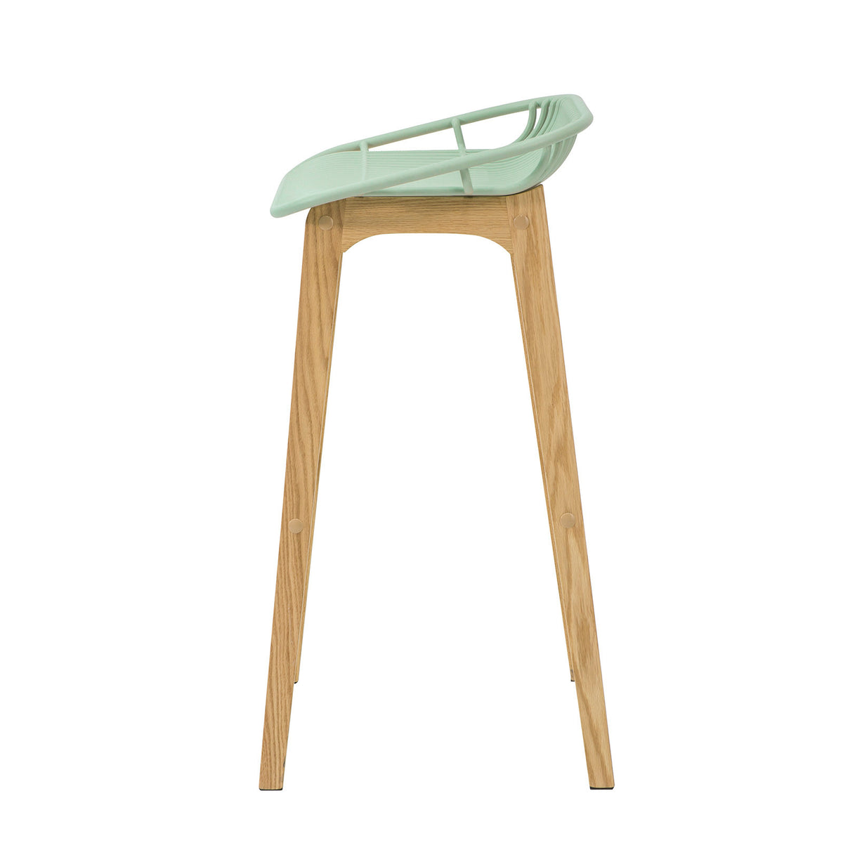 SoBuy FST77-GR Scaun de bar de design, Scaun de bar de bucătărie cu suport pentru picioare, Bază din lemn de stejar