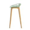 SoBuy FST77-GR Scaun de bar de design, Scaun de bar de bucătărie cu suport pentru picioare, Bază din lemn de stejar