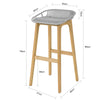 SoBuy FST77-HG Scaun de bar de design Scaun de bar pentru bucătărie cu suport pentru picioare Bază din lemn de stejar