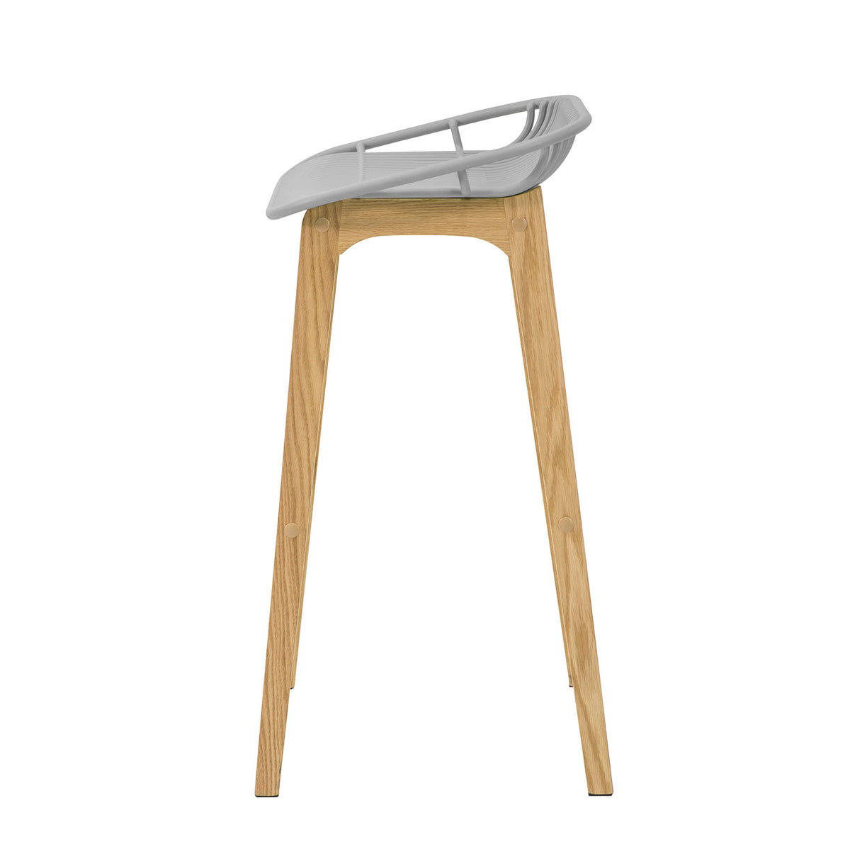 SoBuy FST77-HG Scaun de bar de design Scaun de bar pentru bucătărie cu suport pentru picioare Bază din lemn de stejar