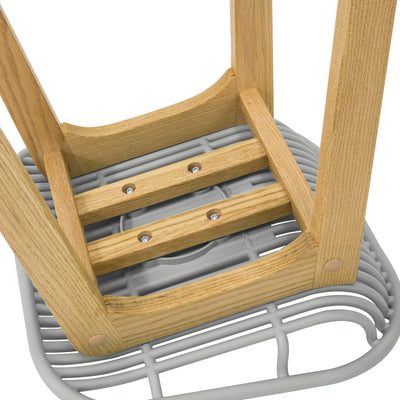 SoBuy FST77-HG Scaun de bar de design Scaun de bar pentru bucătărie cu suport pentru picioare Bază din lemn de stejar