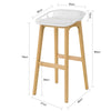 SoBuy FST77-W Scaun de bar de design Scaun de bar pentru bucătărie cu suport pentru picioare Bază din lemn de stejar